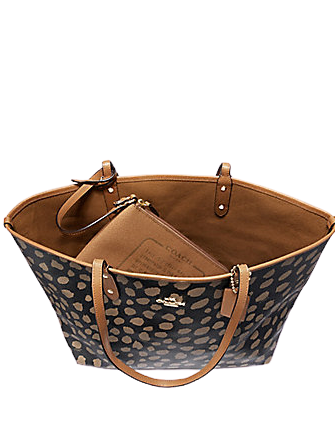 Coach Reversible City Tote With Deer Spots