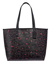 Coach Reversible City Tote With Leopard Print