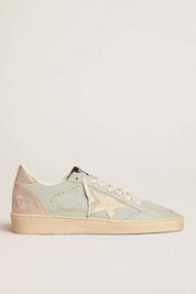 Women's Ballstar Suede Low Top Sneaker In Aqua Marine/ivory/platinum Silver