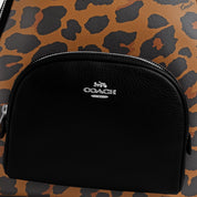 Coach Outlet Court Backpack With Signature Canvas And Leopard Print