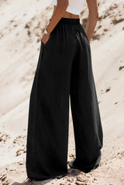 Drawstring Wide Leg Jeans