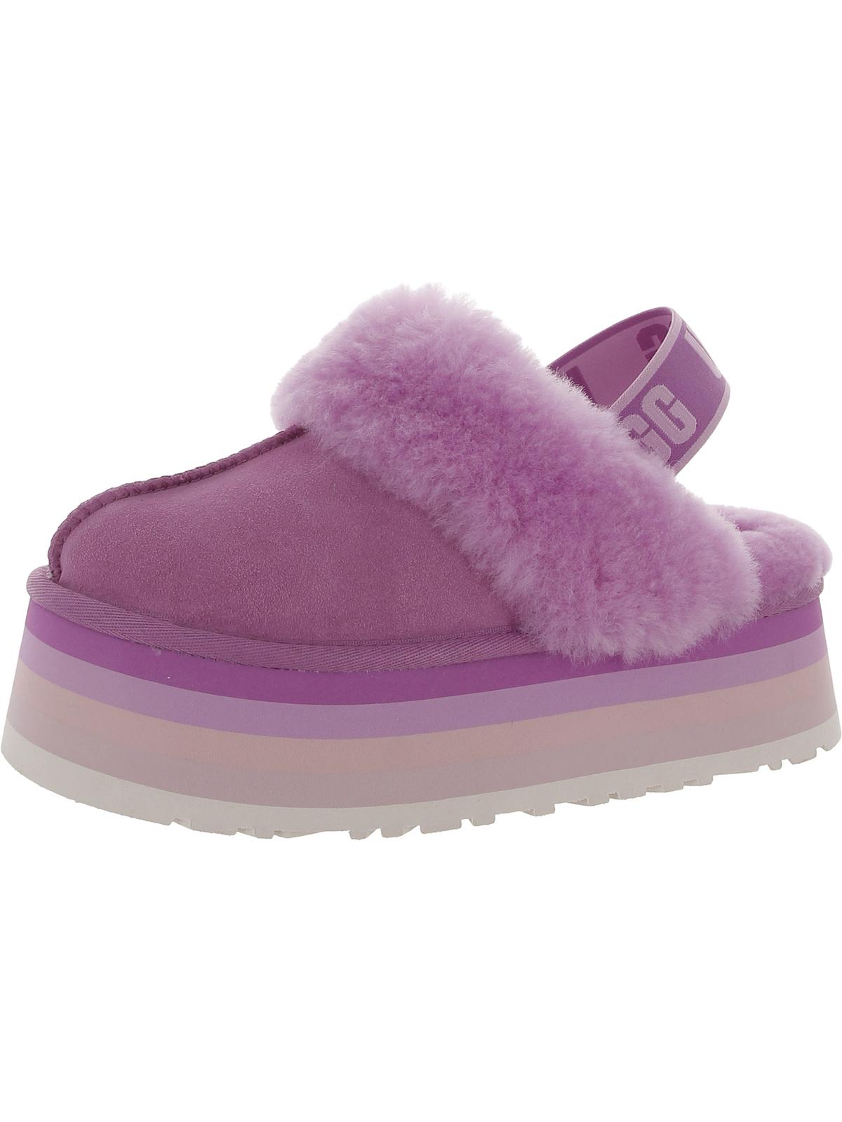 Funkette Womens Suede Shearling Slip-On Slippers