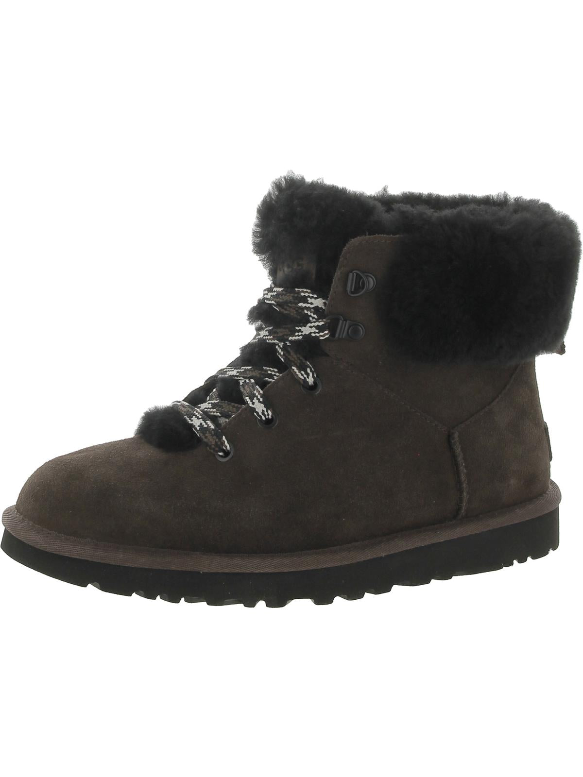 Classic Mini Alpine Womens Lamb Fur Lined Ankle Booties