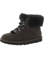 Classic Mini Alpine Womens Lamb Fur Lined Ankle Booties