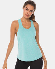 Full Size Scoop Neck Wide Strap Active Tank