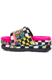 Maxi Checks Slide In Black Multi