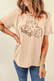 Hat Graphic Round Neck Short Sleeve T-Shirt