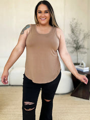 Basic Bae Full Size Round Neck Curved Hem Tank