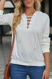 Lace Up Long Sleeve Hoodie