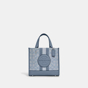 Coach Outlet Dempsey Tote 22 In Signature Jacquard With Stripe And Coach Patch