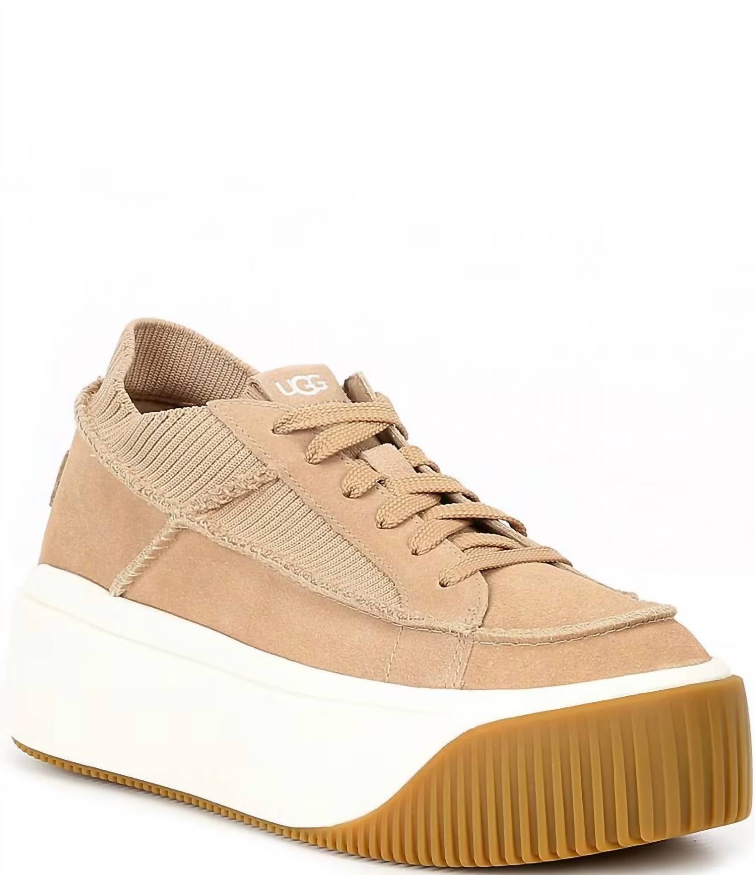 Women Ez-Duzzit Lace Platform Sneakers In Sand