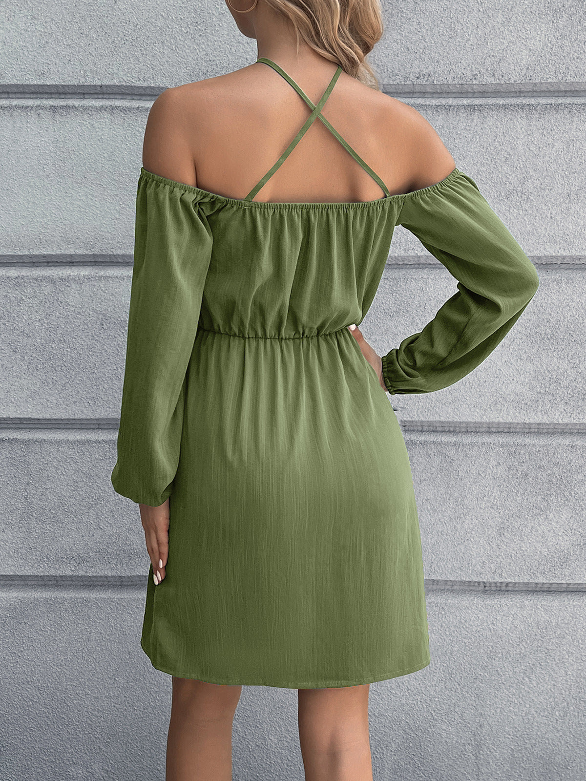 Ivy Lane Cold-Shoulder Crisscross Mini Dress