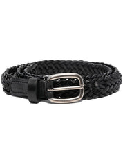 Golden Goose Belt Houston Thin Woven Washed Leather Accessories