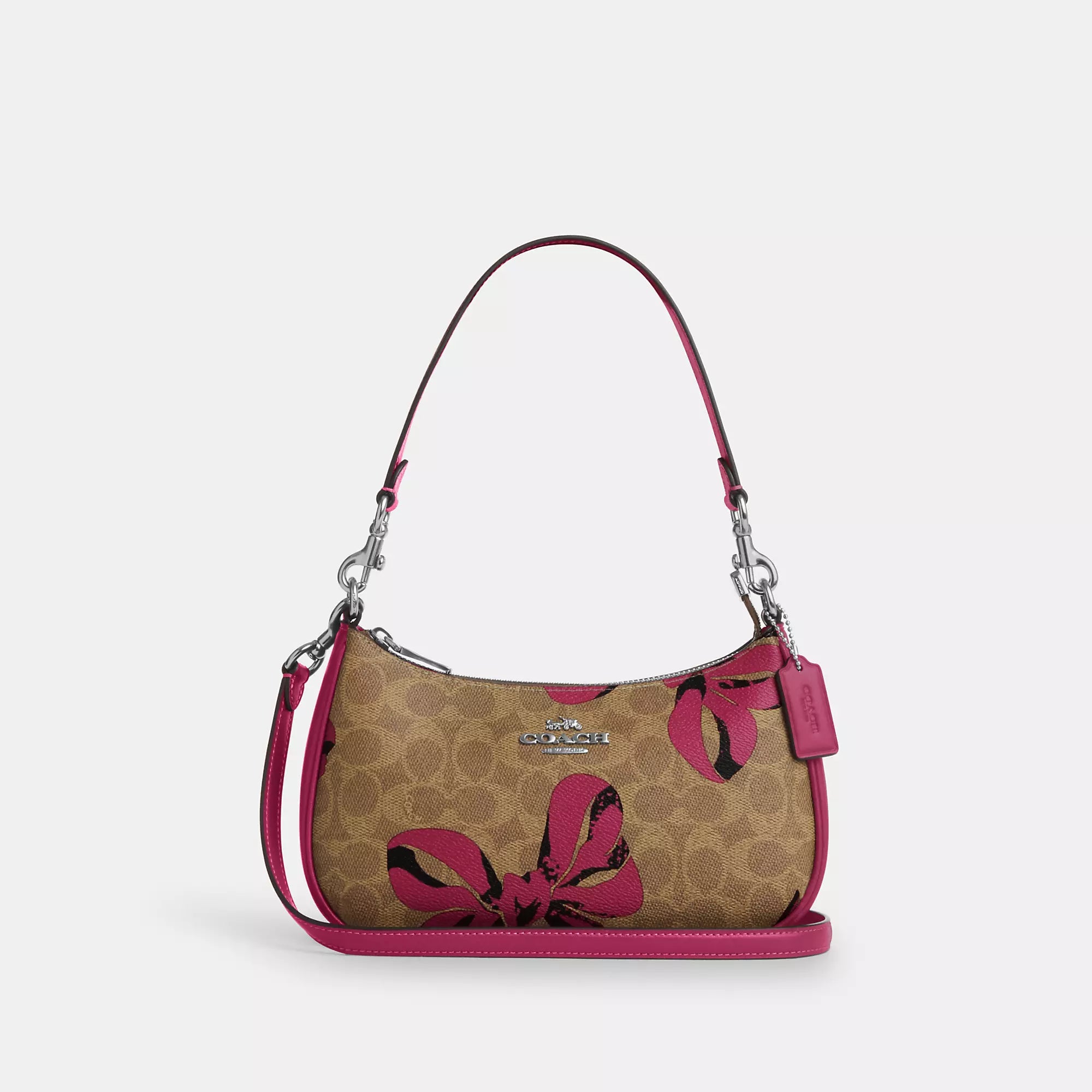 Coach Outlet Teri Shoulder Bag In Signature Canvas With Bow Print