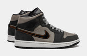 Air Jordan 1 Mid SE Night Stadium Mens Lifestyle Shoes (Night Stadium/Flat Pewter/Total Orange/Black)