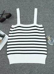 Striped Straight Neck Cami