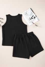 Round Neck Sleeveless Top and Shorts Set