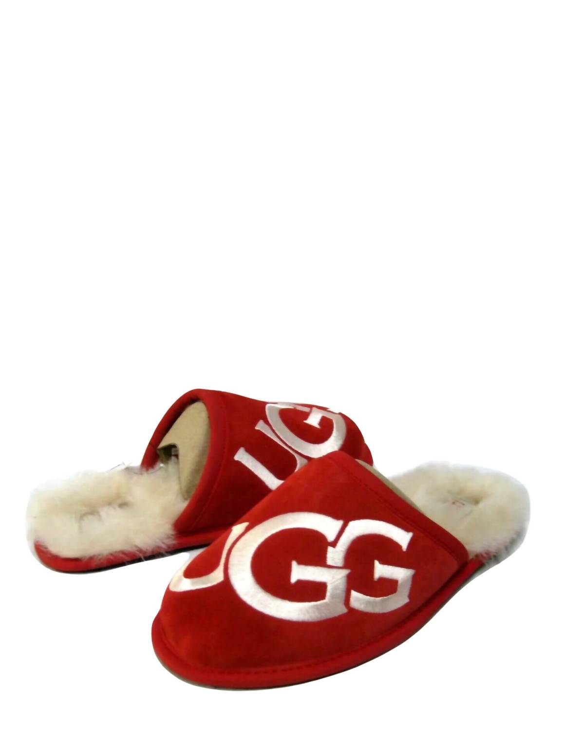 Mens Scuff Logo Slipper In Red