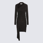 Off-White Black Viscose Stretch Dress