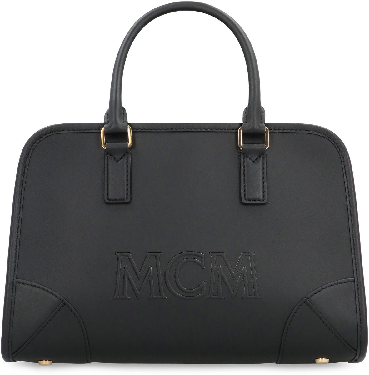 Mcm Aren Boston Leather Handbag