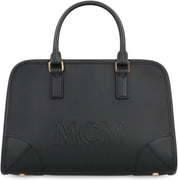 Mcm Aren Boston Leather Handbag