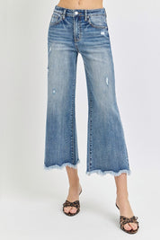 Risen High Rise Cropped Flare Jeans