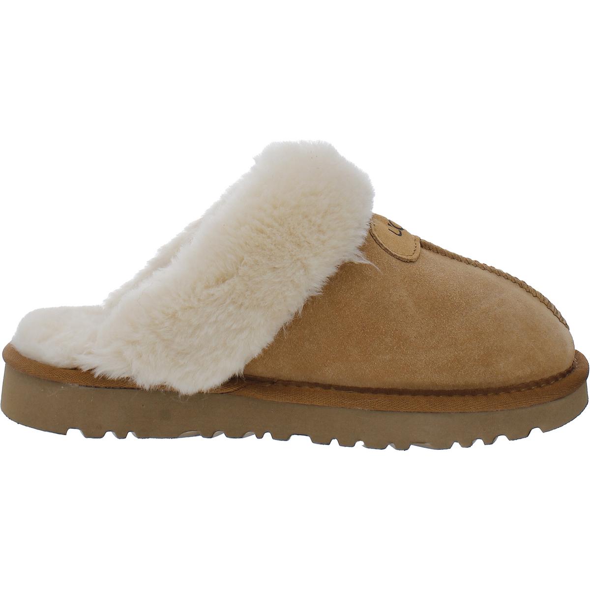 Womens Suede Wool Blend Lined Slide Slippers