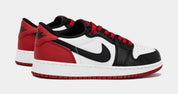 Air Jordan 1 Retro Low OG Black Toe Grade School Lifestyle Shoes (White/Red)