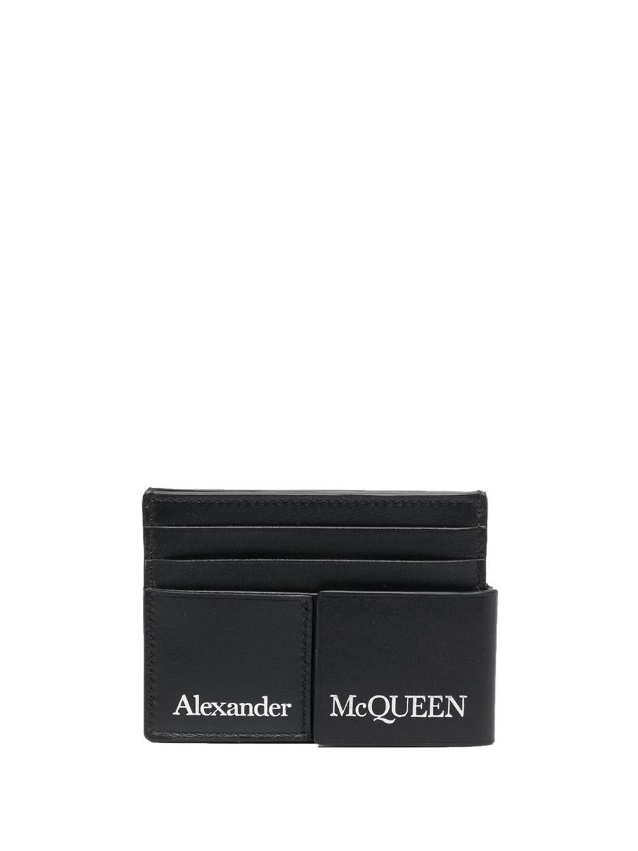 Alexander McQueen Logo Leather Credit Card Case