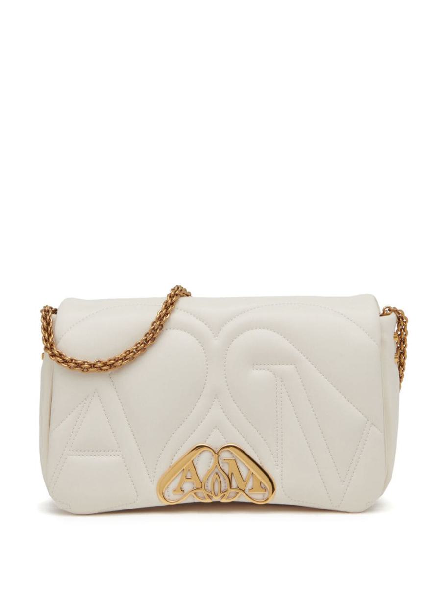 Alexander McQueen Seal Logo Small Leather Crossbody Bag