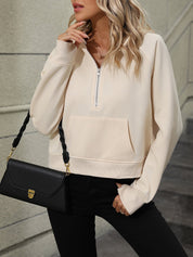 Mandy Raglan Sleeve Zip-Up Hoodie with Pocket