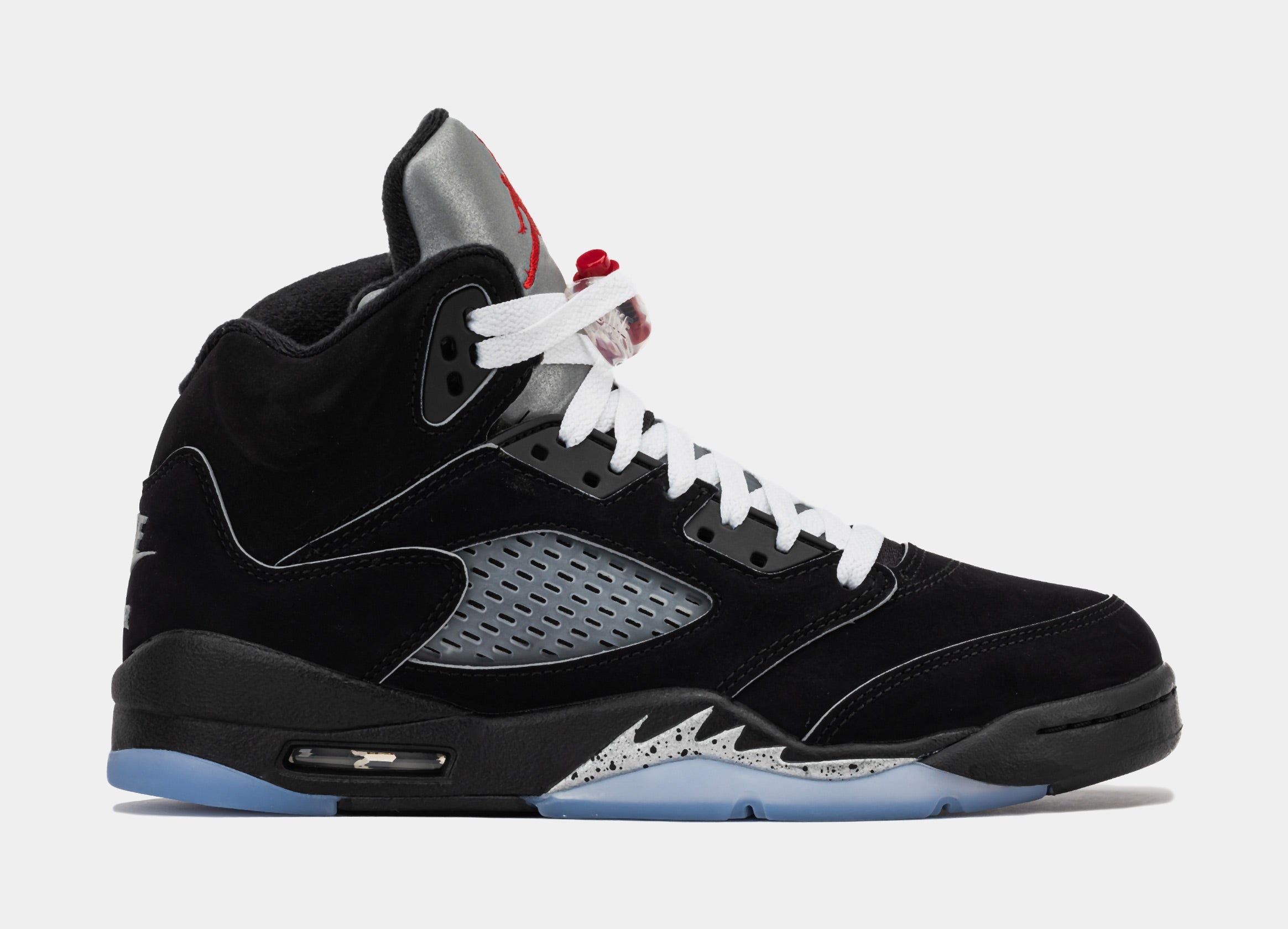 Air Jordan 5 Retro Reimagined Grade School Lifestyle Shoes (Black/White/Metallic Silver/Fire Red)