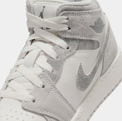 Air Jordan 1 Retro Mid SE Neutral Grey Grade School Lifestyle Shoes (Neutral Grey/Sail/Smoke Grey)