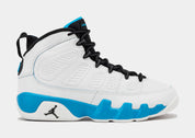 Air Jordan 9 Retro Powder Blue Grade School Lifestyle Shoes (Summit White/Black/Powder Blue)