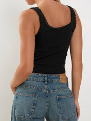 Lace Detail Square Neck Tank