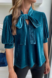 Tie Neck Half Sleeve Blouse