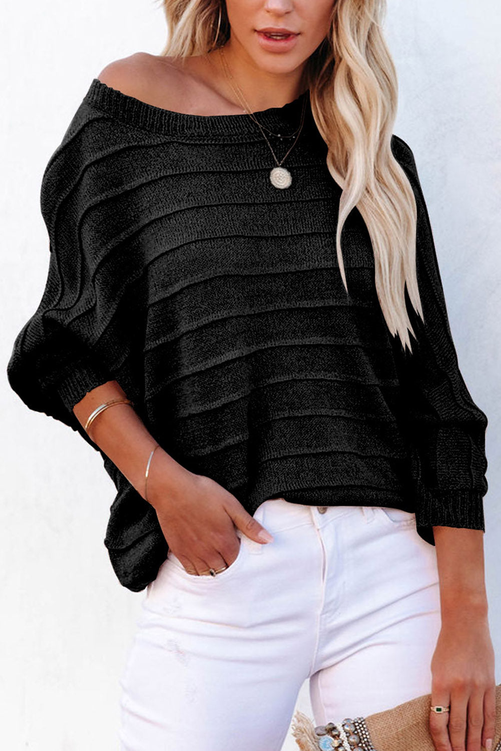 Round Neck Long Sleeve Knit Top