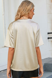 Round Neck Dropped Shoulder Top