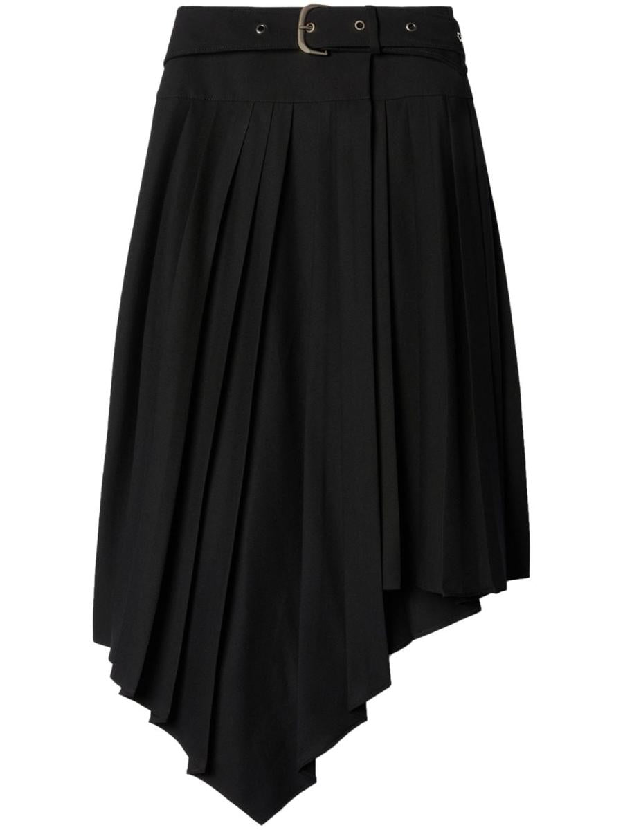 Off-White Belted Pleated Skirt