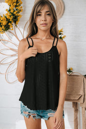 Eyelet Scoop Neck Cami