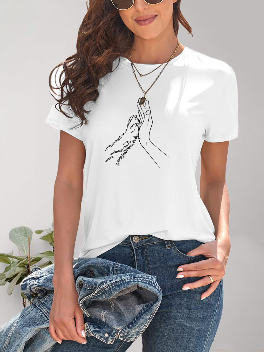 Graphic Round Neck Short Sleeve T-Shirt