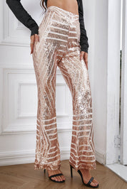 Sequin High Waist Flared Pants