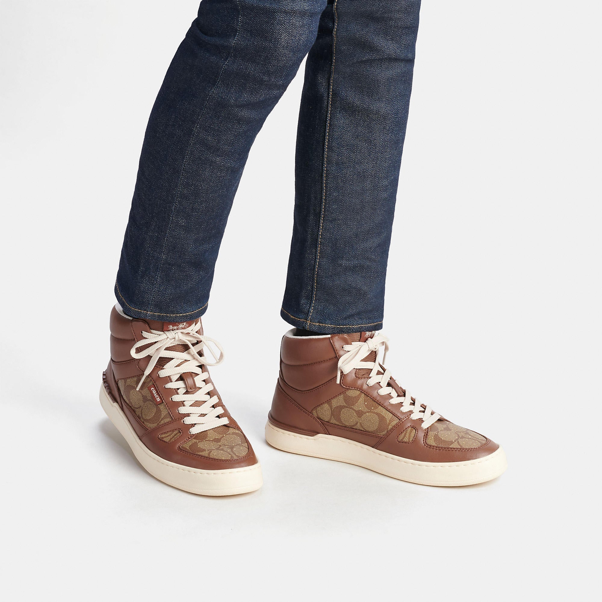 Coach Outlet Clip Court High Top Sneaker In Signature Canvas