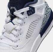 Spizike Low Grade School Basketball Shoes (White/Obsidian/Pure Platinum)