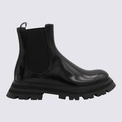 Alexander McQueen Black Leather Beatles Boots