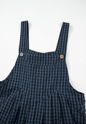 Plaid Wide Strap Wide Leg Overalls