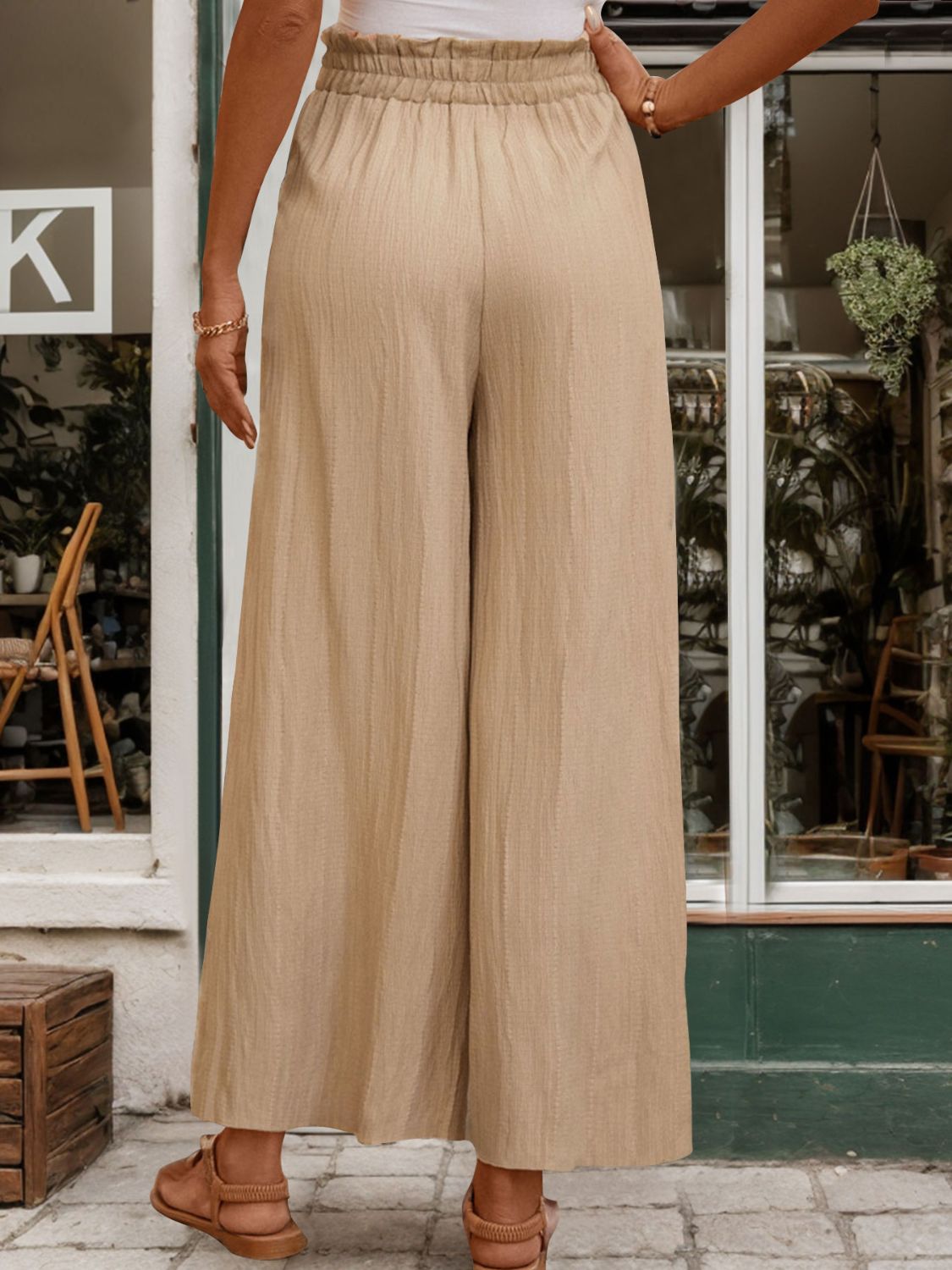 Perfee Frill Wide Leg Pants