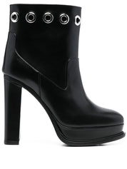 Alexander McQueen Leather Heel Ankle Boots