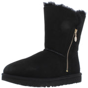 Bailey Zip Short Womens Suede Shearling Winter Boots