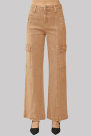 RISEN Full Size High Rise Wide Leg Cargo Jeans